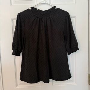 J. Crew Black Textured Blouse